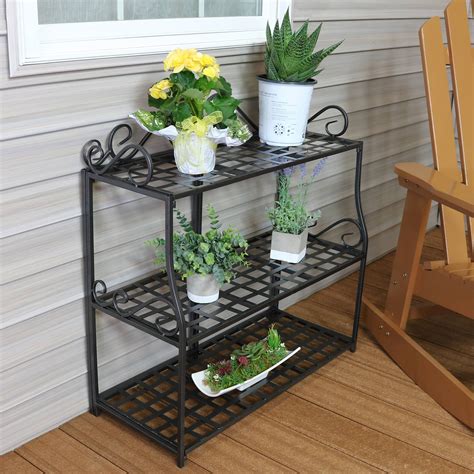 3 tier tall metal planter box stand|3 tier planter stand outdoor.